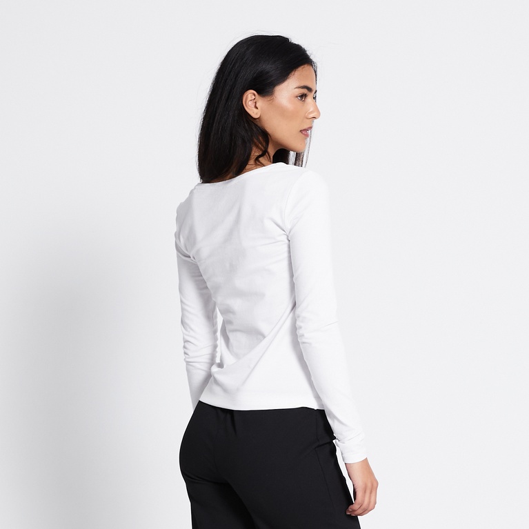 Basic long sleeve top "Fredrika" White
